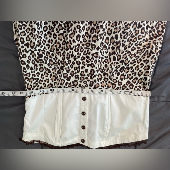 Selé Leopard Print Strapless Midi Dress with White Bodice - Picture 9 of 9